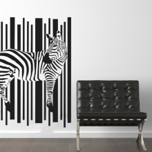 Zebra s pruhy - samolepka